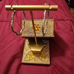 RHODIUM FLOWER SHAPED HOOPS WITH INSIDE AND OUTSIDE PAVE DIAMONDS